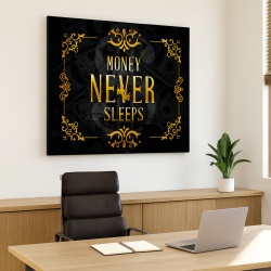 Tablou Motivational - Money never sleep