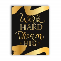 Tablou Motivational - Work Hard (Gold) - Img 3