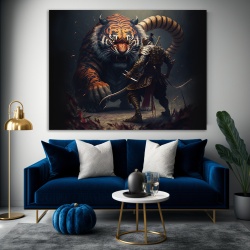 Tablou Samurai fighting the beast
