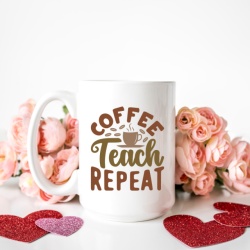 Cana cu Mesaj Coffee Teach Repeat - Img 5