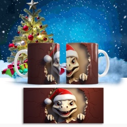 Cana De Craciun - Angry Dino with Christmas Hat - Img 3