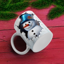 Cana De Craciun - Cute Snowman with Blue Hat - Img 3