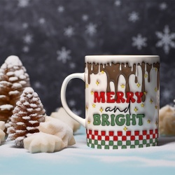 Cana De Craciun - Merry and Bright (ceramic) - Img 1
