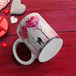 Cana Valentine's Day - Copaci inima si indragostiti (efect de pictura)