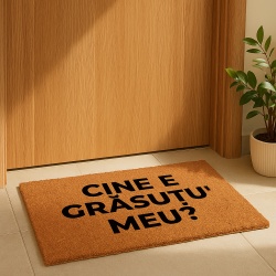 Covor de intrare personalizat - 60x40cm - Cine E Grasutu Meu - Img 2