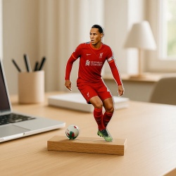 Figurina de birou din plexi glass cu Virgil van Dijk - vedere fata