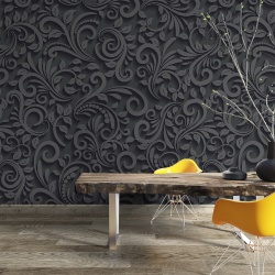 Fototapet - 3D Black elegant floral deco (FTD1000300) - Img 2