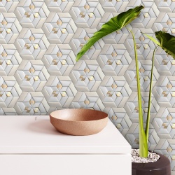 Fototapet 3D - Golden Stars and Hexagones 3D097 - Img 3