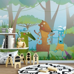Fototapet Copii - Happy forest creatures (Painel079)