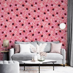Fototapet Floral - Pattern cu margarete roz (Floral 009) - Img 4