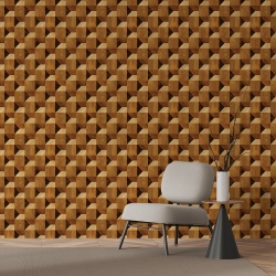Fototapet Imitatie Lemn - Pattern cu patratele 3D (Wood 037)
