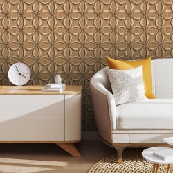 Fototapet Imitatie Lemn - Pattern geometric floral 3D (Wood 053) - Img 2