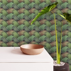 Fototapet Natura - Vegetatie Pattern Frunze Exotice Pastel 036 - Img 3