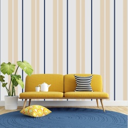 Fototapet Pattern vertical cu benzi crem si dungi albastre (Stripes 125) - Img 4
