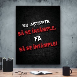 Pachet tablouri canvas motivationale - set 3 tablouri Cheia, Time si Nu astepta - Img 6