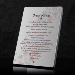 Plachetă argintie din aluminiu personalizată – Mesaj emoționant pentru părinți - Img 2