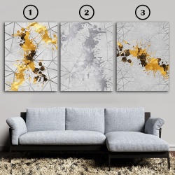 Set 3 Tablouri Elegante - Silver and Gold on Concrete (ZAZ 077, 082, 087) - Img 4