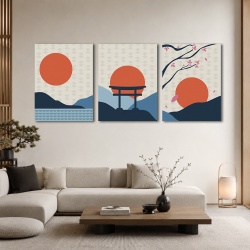 Set 3 Tablouri Minimalist japanese landscape