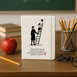 Set cadou invatatoare – Diplomă + opțiuni personalizare cu notes A5 alb și pix - Img 3