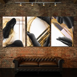 Set Tablouri Canvas - Tropical Black And Gold - Img 5
