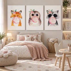Set Tablouri Copii - Animalute Cu Baloane