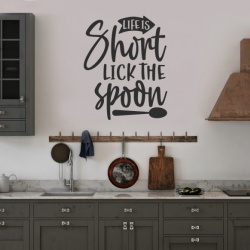 Sticker Bucatarie - Life is short, lick the spoon