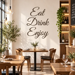 Sticker De Perete Cu Mesaj - Eat, Drink, Enjoy
