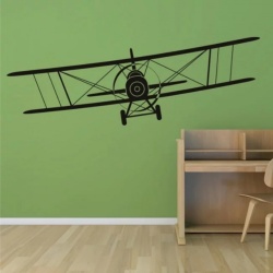Sticker De Perete Flying Biplane Airplane Aircraft - Img 3