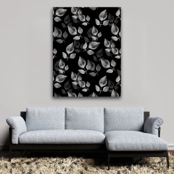 Tablou canvas - Frunze pictate pe fundal negru (Floral 055) - Img 5