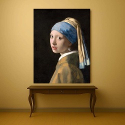 Tablou Canvas "Girl with a Pearl Earring" - Fata cu cercel de perlă - Img 3
