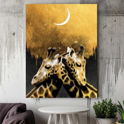 Tablou Canvas - Golden girrafes - Img 4