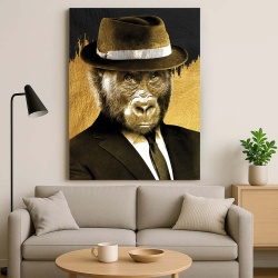Tablou Canvas - Golden Monkey with Hat - Img 3