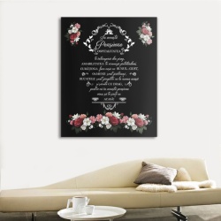 Tablou Canvas In Acesta Pensiune Floral Negru - Img 2