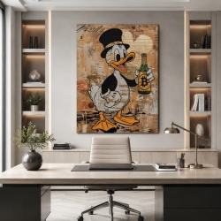 Tablou Canvas Inspirațional - Scrooge and Bitcoin Bottle