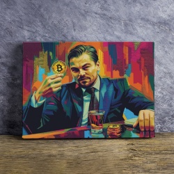 Tablou Canvas Inspirațional - The Future is Bitcoin (Wolf of Wall Street) - Img 1