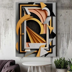 Tablou Canvas Modern Abstract - 3D Shapes and frame - Img 2