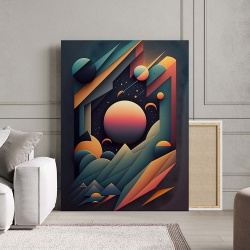 Tablou Canvas Modern Abstract - 3D Spatial landscape - Img 3