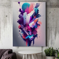 Tablou Canvas Modern Abstract - 3D Spatial pastel painting - Img 2