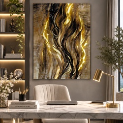 Tablou Canvas Modern Abstract - Abstract golden flames