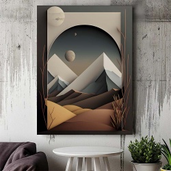 Tablou Canvas Modern Abstract - Abstract landscape with mountains - Img 3