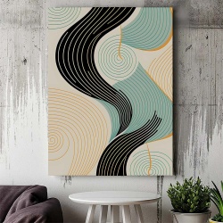 Tablou Canvas Modern Abstract - Contrasting spirals - Img 2