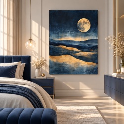 Tablou Canvas Modern Abstract - Watercolor moon illustration