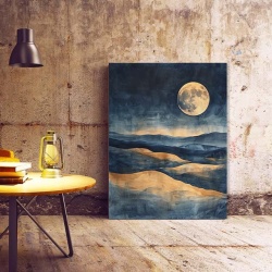 Tablou Canvas Modern Abstract - Watercolor moon illustration - Img 1