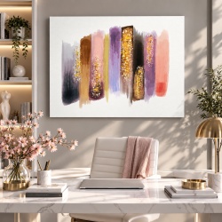 Tablou Canvas Modern Abstract - Watercolor strokes with glitter