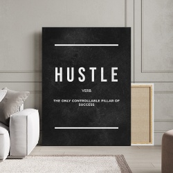 Tablou Canvas Motivational - Hustle (definition - black)