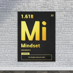 Tablou Canvas Motivational - Mindset (gold) - Img 2