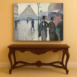 Tablou Canvas "Paris Street In Rainy Weather" - Stradă pariziană într-o zi ploioasă - Img 3