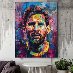 Tablou Canvas - Urban Art Portrait of Messi - Img 3