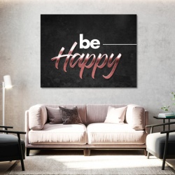 Tablou Motivational - Be happy (bronze) - Img 2