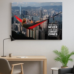 Tablou Motivational - Great Things And The Comfort Zone